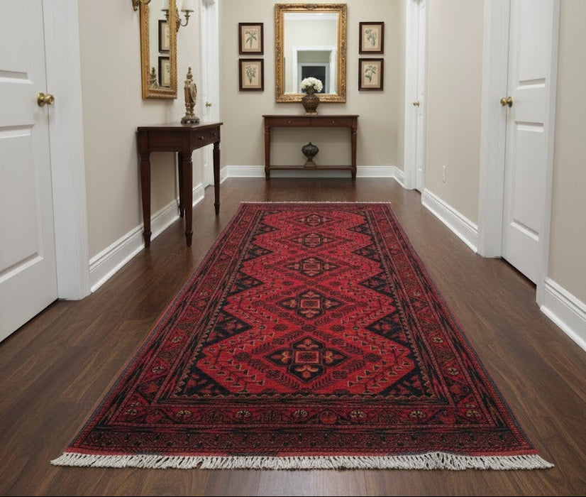 Terkaman Tribal Afghan Oriental Rug, size 2' 7 "x 6' 5"  (C)
