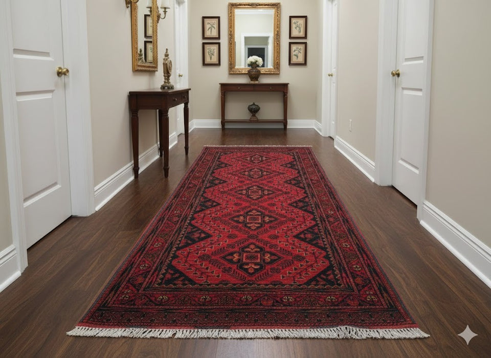 Terkaman Tribal Afghan Oriental Rug, size 2' 7 "x 6' 5"  (C)