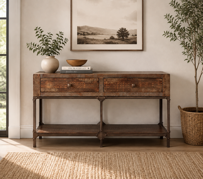 Greenview Forged Iron Console Table