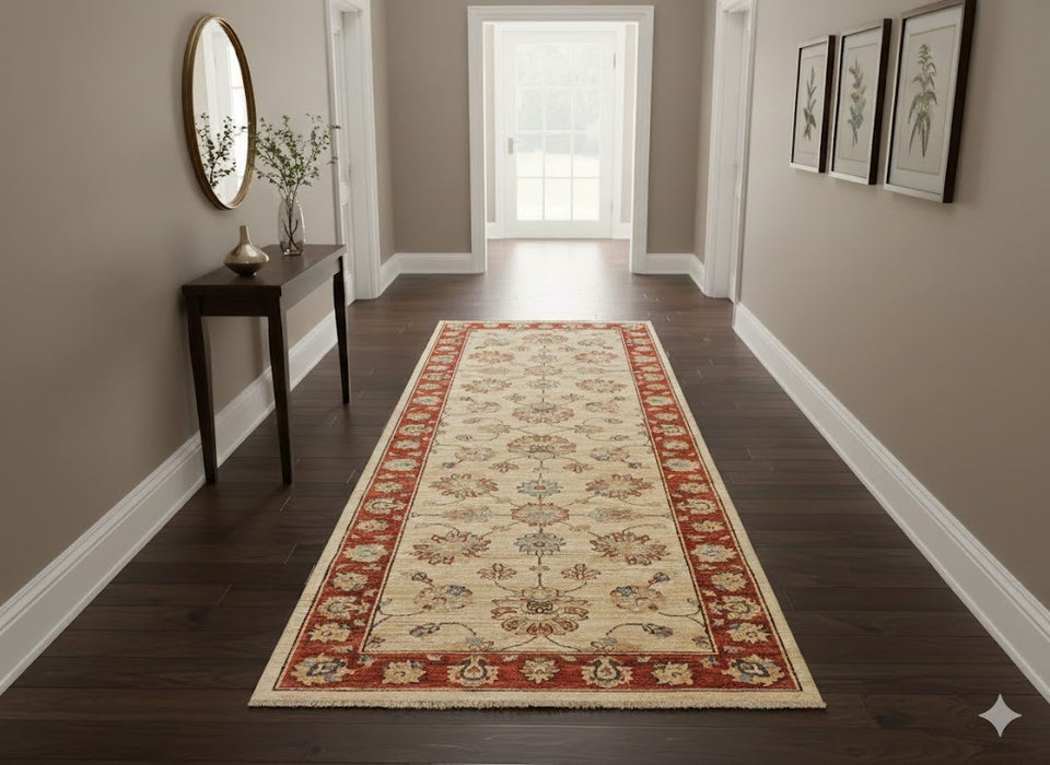 Hand-Knotted Sultanabad Vegetable-Dyed Wool Rug, 2' 6" x 7' 10" (K)