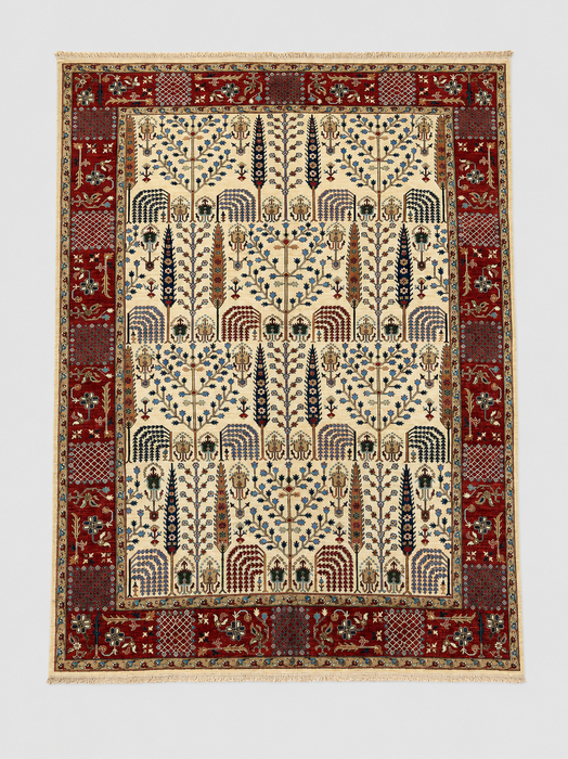 Hand-Knotted Bakhtiar Vegetable Dye Rug from Pakistan, 10' x 14'