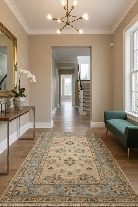 Hand-Knotted Sultanabad Vegetable-Dyed Wool Rug, 3' 3" x 6'