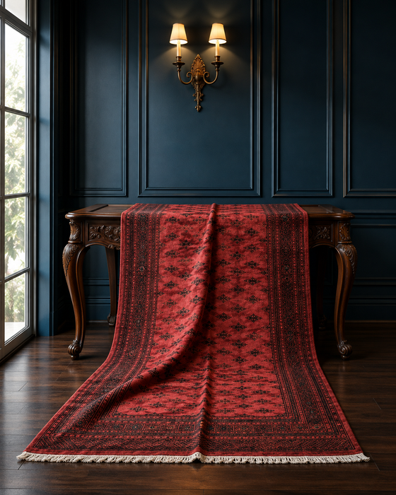 Hand-Knotted Pakistani Bokhara Rug – 100% Wool, 6'6 x 9'6