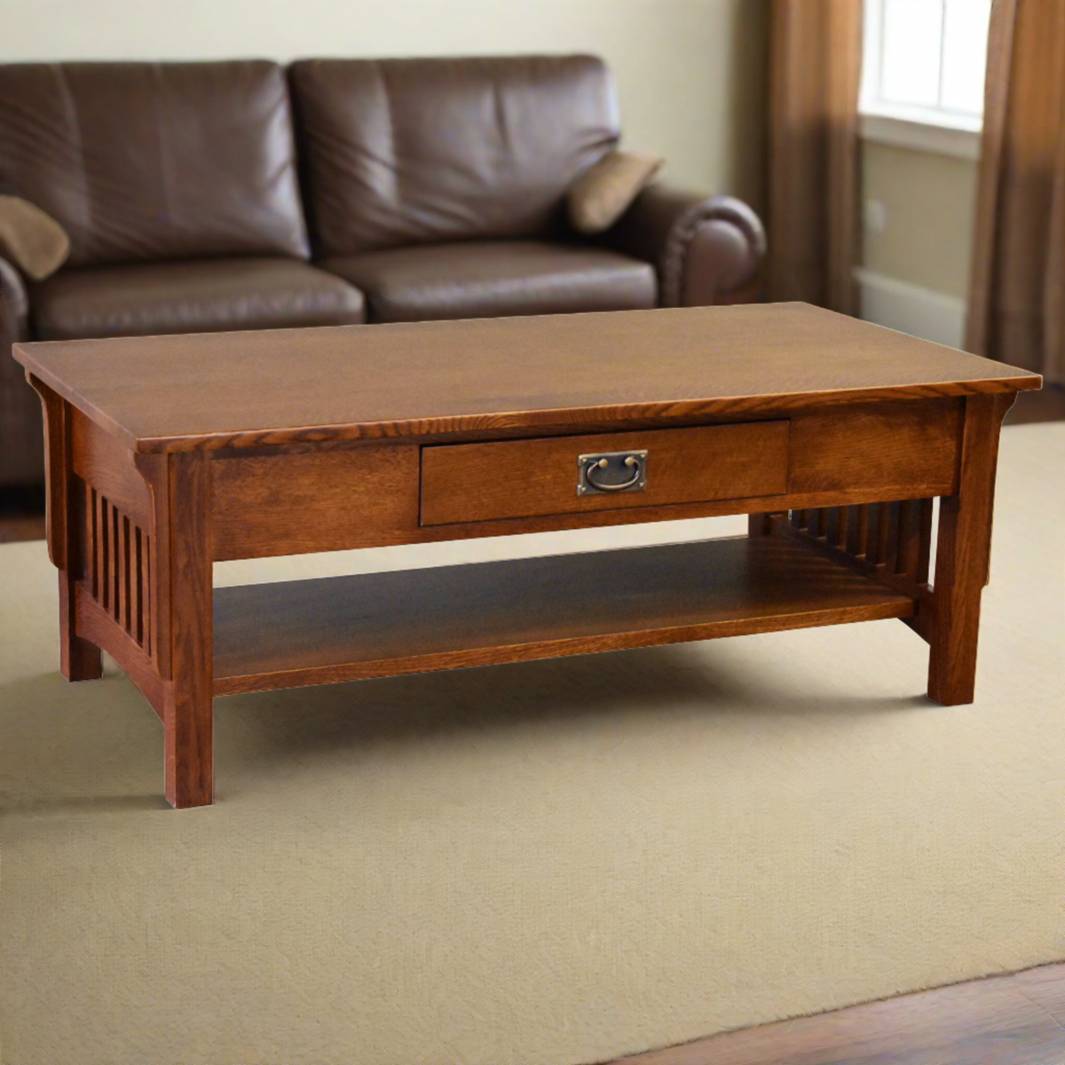 Mission Style / Arts & Crafts Solid Quarter Sawn Oak Coffee Table 