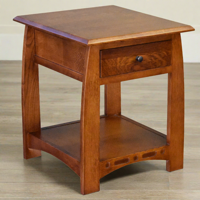 Preorder Oak 1 Drawer Inlay End Table - Model A24