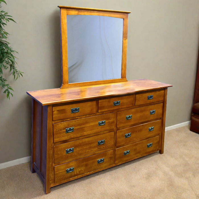 6ft long dresser 9 wood drawers Mission 9 Drawer Dresser