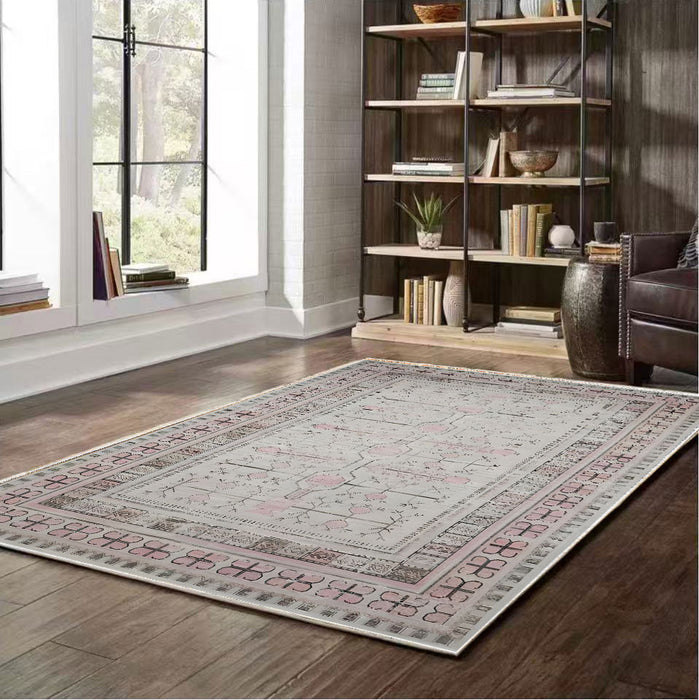 Ushak Collection Area Rug Ultra Soft Washable Rug, Non Slip Area Rug Indoor, Stain Resistant Rugs for Living Room Bedroom Vintage Home Decor