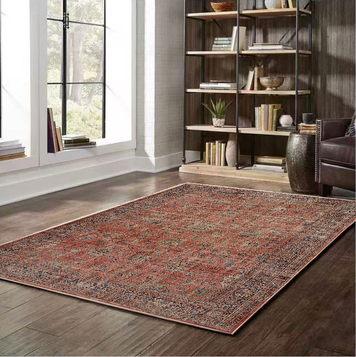 Ushak Collection Area Rug Ultra Soft Washable Rug, Non Slip Area Rug Indoor, Stain Resistant Rugs for Living Room Bedroom Vintage Home Decor