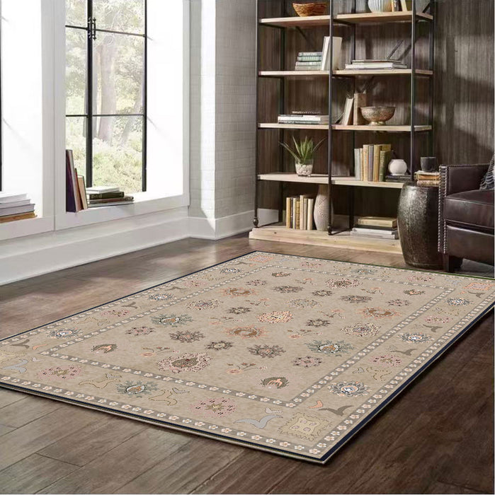 Ushak Collection Area Rug Ultra Soft Washable Rug, Non Slip Area Rug Indoor, Stain Resistant Rugs for Living Room Bedroom Vintage Home Decor
