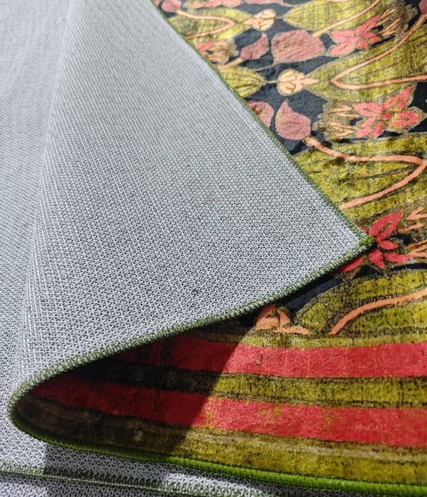 Arts and Crafts Collection Area Rug Ultra Soft Washable Rug, Non Slip Area Rug Indoor, Stain Resistant Rugs for Living Room Bedroom Vintage Home Decor