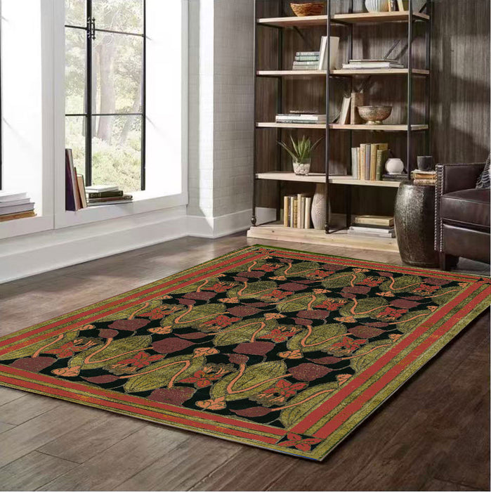 Arts and Crafts Collection Area Rug Ultra Soft Washable Rug, Non Slip Area Rug Indoor, Stain Resistant Rugs for Living Room Bedroom Vintage Home Decor