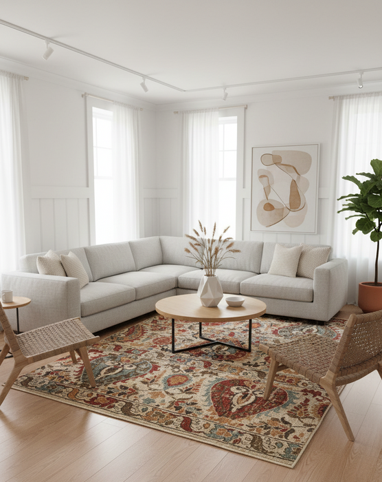 Persian-Inspired. Modern Defined. Turkish Made Rug, size 5' 2" x 7' 6"
