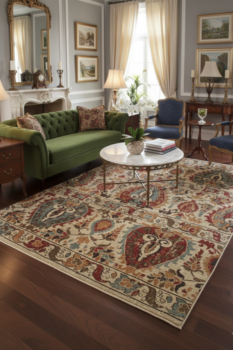 Persian-Inspired. Modern Defined. Turkish Made Rug, size 5' 2" x 7' 6"