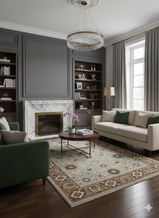 Persian-Inspired. Modern Defined. Turkish Made Rug, size 5' 3" x 7' 6"