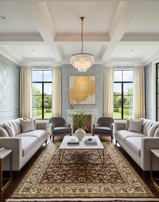 Persian-Inspired. Modern Defined. Turkish Made Rug, size 5' 5" x 7' 7"