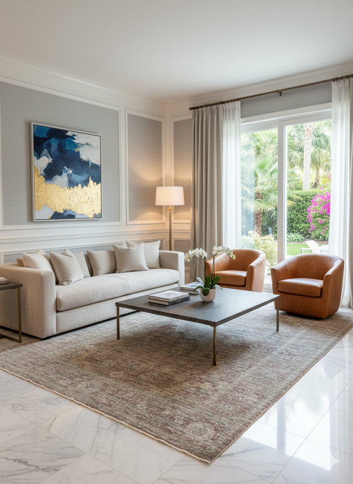 Persian-Inspired. Modern Defined. Turkish Made Rug, size 5' 2" x 7' 7"