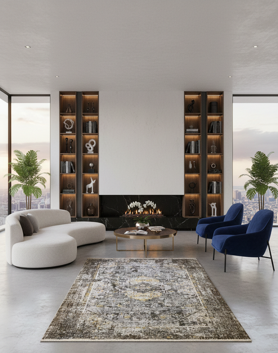 Persian-Inspired. Modern Defined. Turkish Made Rug, size 5' 2" x 7' 7"