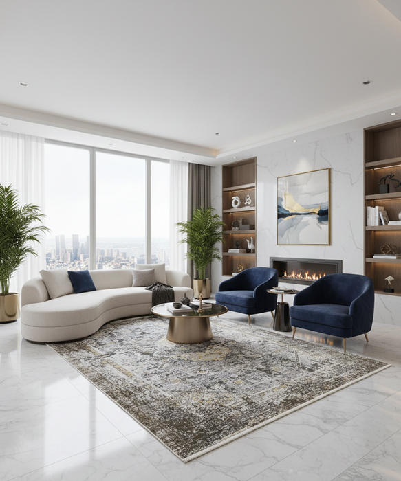 Persian-Inspired. Modern Defined. Turkish Made Rug, size 5' 2" x 7' 7"