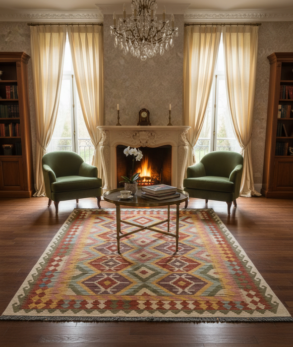 Afghan Kilim Handwoven flatweave Rug – size 5" x 6' 1"
