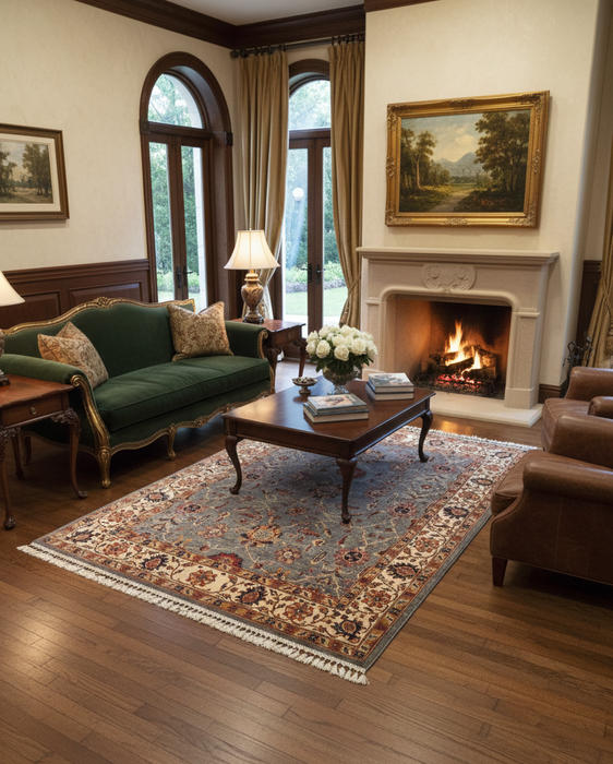 Hand-Knotted Sultanabad Vegetable-Dyed Wool Rug, 4' 10" x 6' 8"