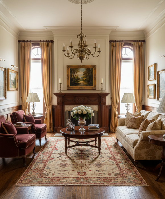 Hand-Knotted Sultanabad Vegetable-Dyed Wool Rug, 4' 10" x 6' 10"