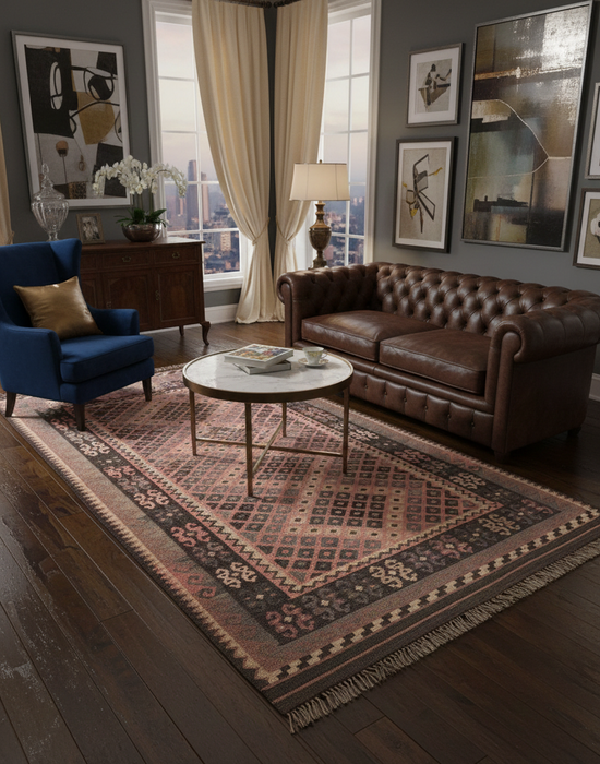 Afghan Kilim Handwoven flatweave Rug – size 4'2" x 6'