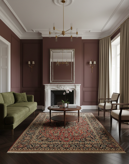 Timeless Beauty, Woven by Hand. Antique Persian Sarouk Rug, size 4' 7" x 6' 10"  (F)