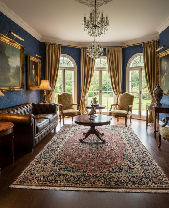 Timeless Beauty, Woven by Hand. Antique Persian Sarouk Rug, size 4' 7" x 6' 10"  (F)