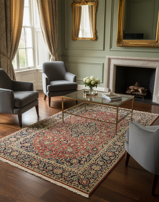 Timeless Beauty, Woven by Hand. Antique Persian Sarouk Rug, size 4' 7" x 6' 10"  (F)