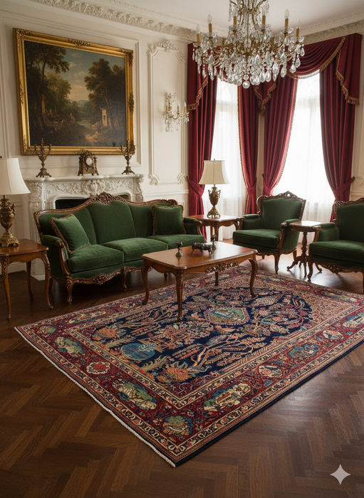 Timeless Beauty, Woven by Hand. Antique Persian Kirman Rug, size 4' 4" x 6' 6"  (F)