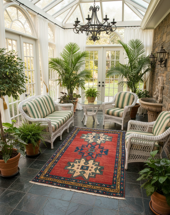 Antique Kazak Rug, circa 1910-1920. Size 4' 11" x 7' 11"