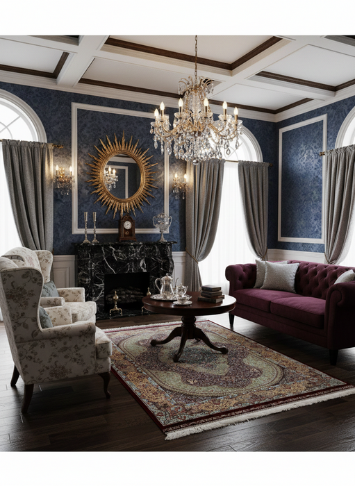 Exquisite 100% Silk Persian Design Rug – Elegant and Luxurious, size 4' x 6'