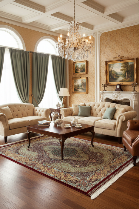 Exquisite 100% Silk Persian Design Rug – Elegant and Luxurious, size 4' x 6'