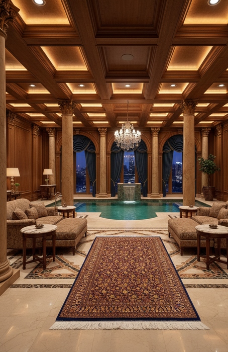 Exquisite 100% Silk Persian Design Rug – Elegant and Luxurious, size 4" x 6" (H)