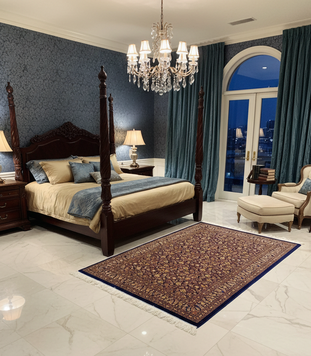 Exquisite 100% Silk Persian Design Rug – Elegant and Luxurious, size 4" x 6" (H)