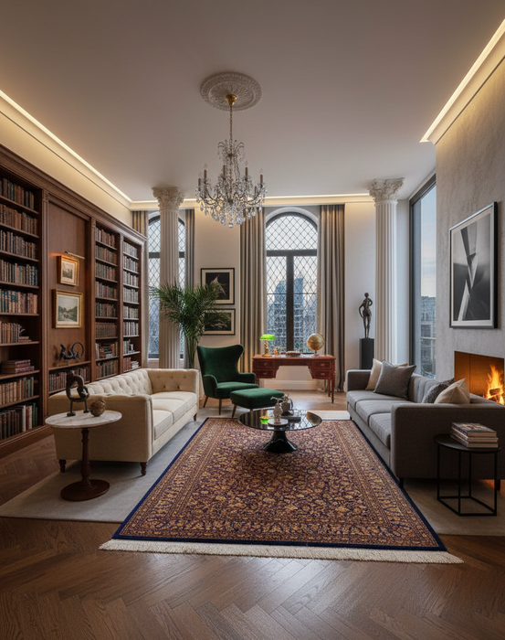 Exquisite 100% Silk Persian Design Rug – Elegant and Luxurious, size 4" x 6" (H)