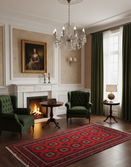 Terkaman Tribal Afghan Oriental Rug, size 3' 3" x  6' 4" (C)