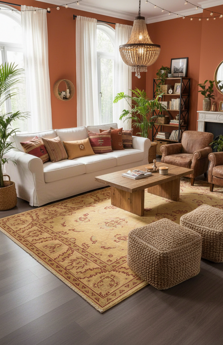 Hand-Knotted Sultanabad Vegetable-Dyed Wool Rug 4" x 6' 3" (Y)