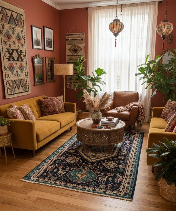 Timeless Beauty, Woven by Hand. Antique Persian Bakhtiar Rug, size 3' 9" x 7' 9"(F )