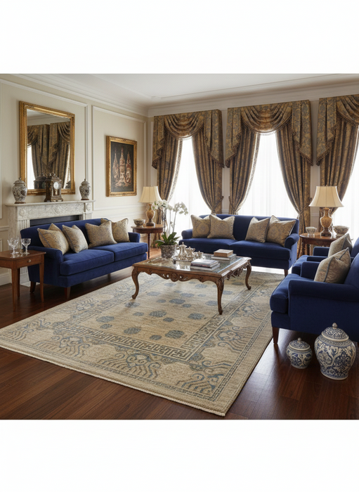 Khotan Pomegranate design Oriental Rug, size 4' x 6' (Y)