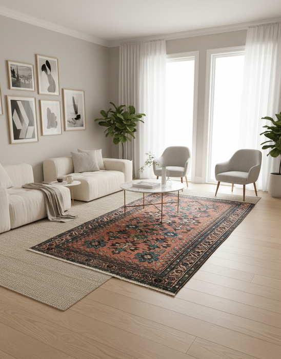 Timeless Beauty, Woven by Hand. Antique Persian Rug, size 3' 2" x 6' 5" (F)