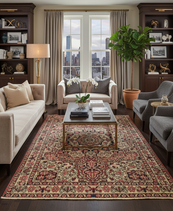Timeless Beauty, Woven by Hand. Antique Persian Kirman Rug, size 4' 2" x 6" (F)
