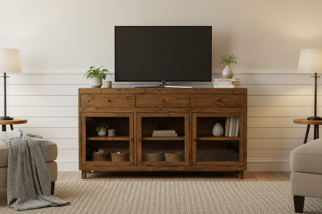 Rustiic-Modern Farmhouse Solid Wood Sideboard / TV Stand