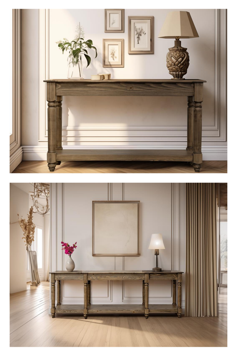 Valencia Solid Wood Classic Turned Legs Sofa Table