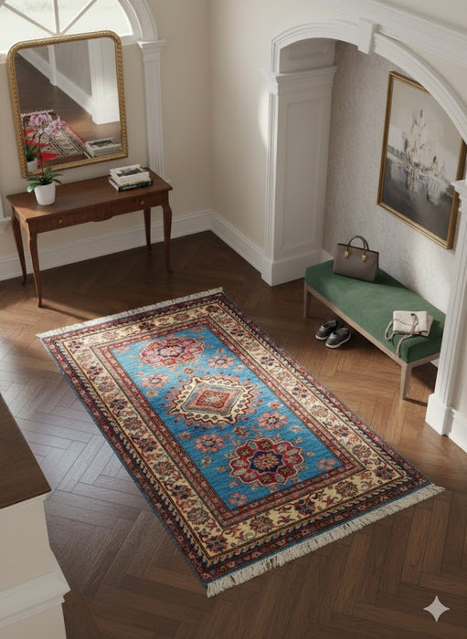 Kazak 100% Wool Oriental Rug – 3' 5" x 4' 8" | Vintage Kazak Rugs for Home Decor