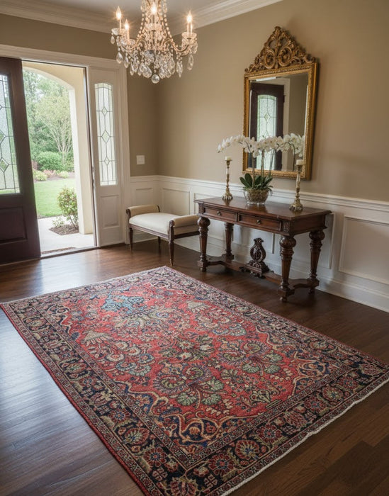 Timeless Beauty, Hand woven. Antique Persian Sarouk Rug, size 3' 6" x 5' 6"