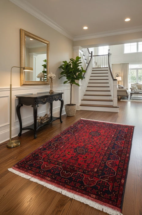 Terkaman Tribal Afghan Oriental Rug, 3' 5" x 4' 10" (C)