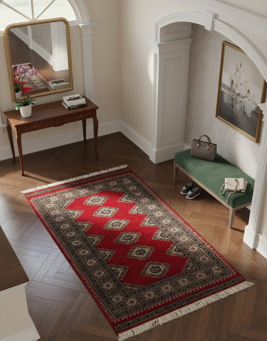 Hand-Knotted Pakistan Kashmiri Silk Wool Blend Rug, 3' x 4' 7" (E)