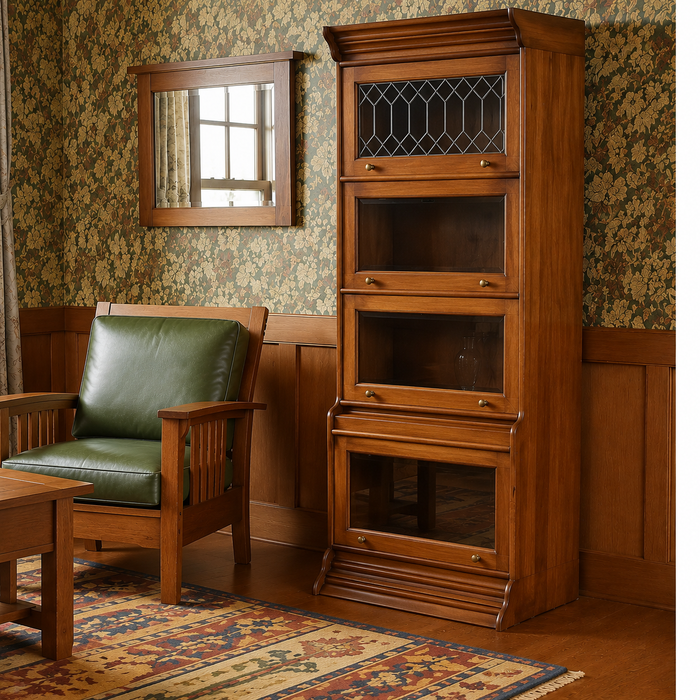Legacy 4 Stack Barrister Bookcase - Light Brown Walnut