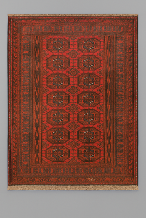 Terkaman Tribal Afghan Oriental Rug, size 4' 3" x 5' 4"